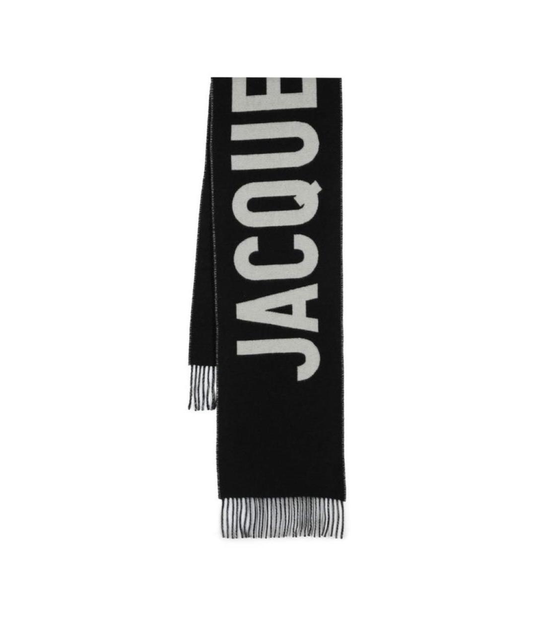 JACQUEMUS Черный шерстяной шарф, фото 5