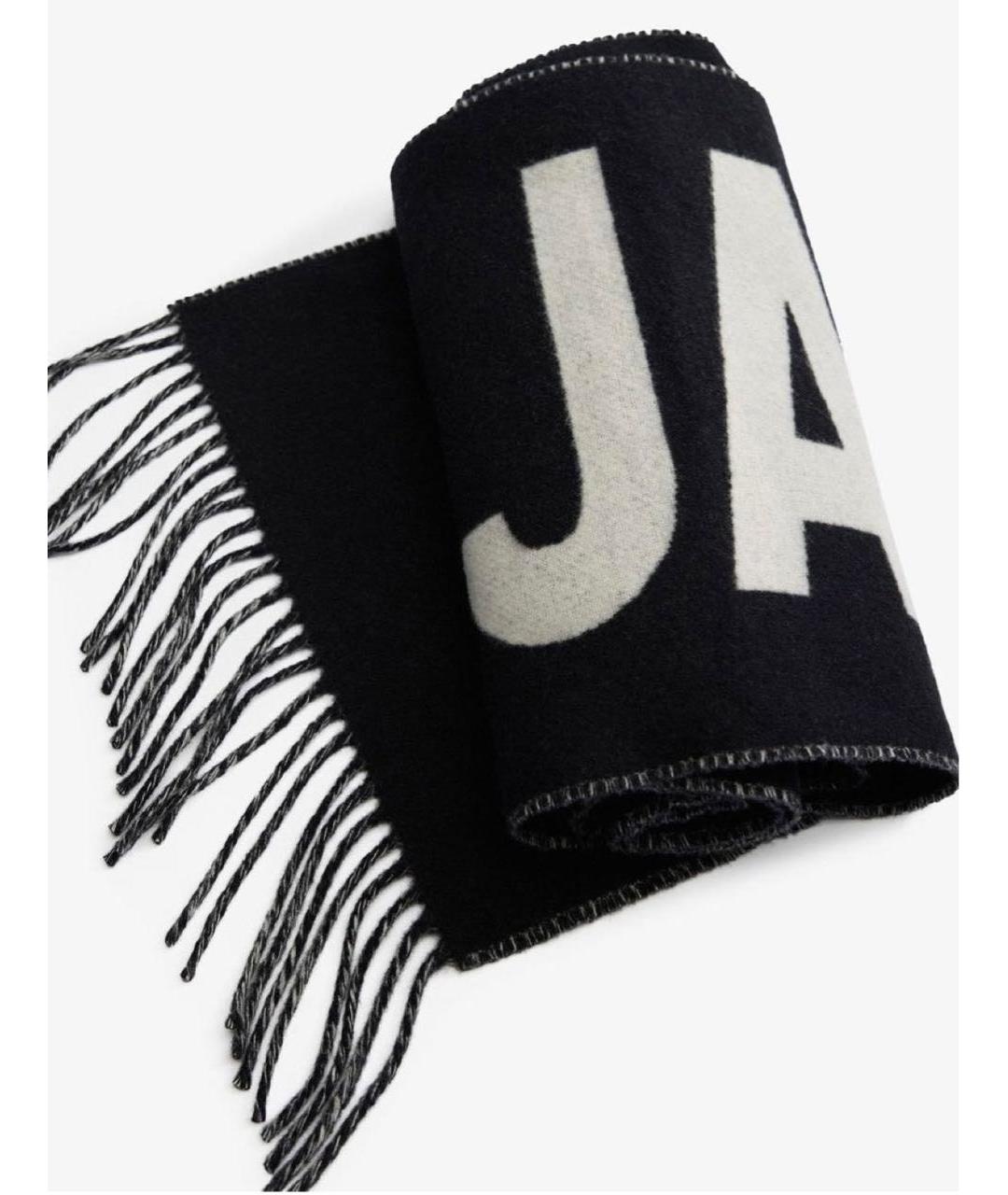 JACQUEMUS Черный шерстяной шарф, фото 3