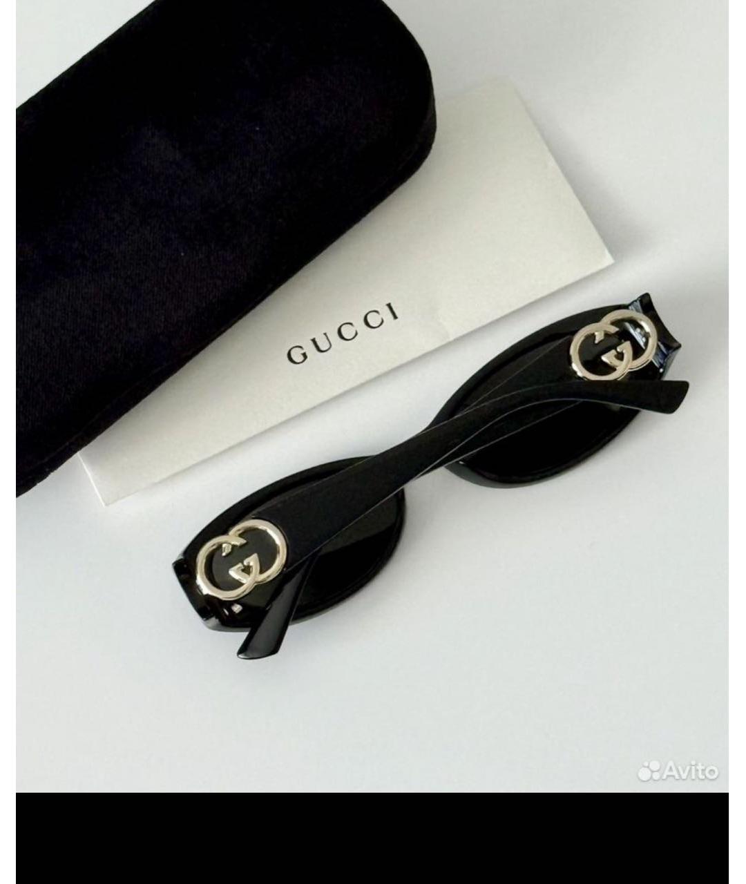 GUCCI Черные пластиковые солнцезащитные очки, фото 4