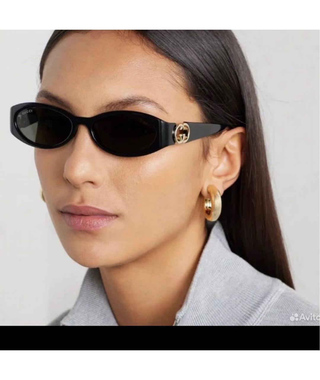 GUCCI Черные пластиковые солнцезащитные очки, фото 3