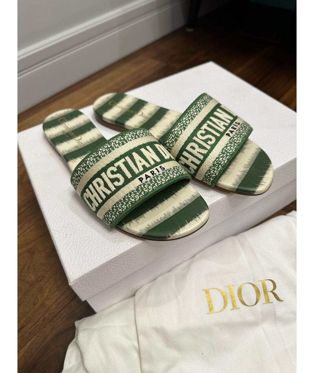 CHRISTIAN DIOR Зеленые шлепанцы, фото 6