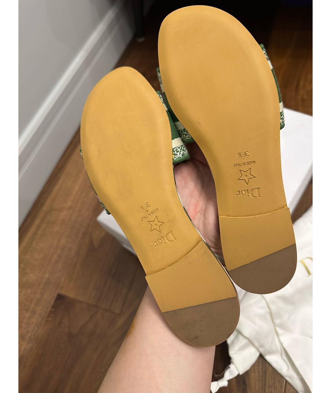 CHRISTIAN DIOR Зеленые шлепанцы, фото 4