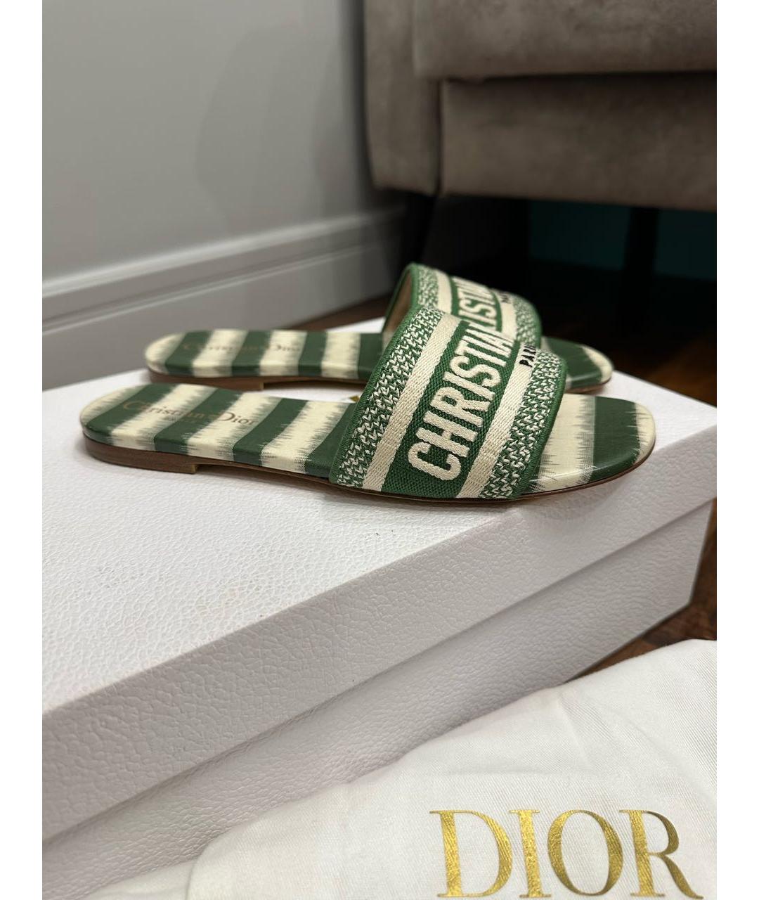 CHRISTIAN DIOR Зеленые шлепанцы, фото 7