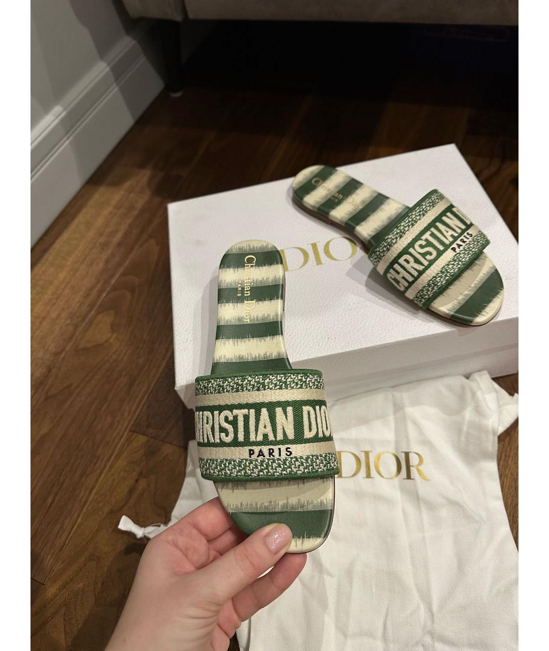 CHRISTIAN DIOR Зеленые шлепанцы, фото 2