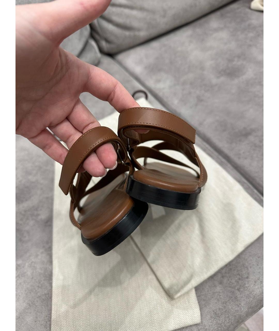 HERMES Коричневые сандалии, фото 8