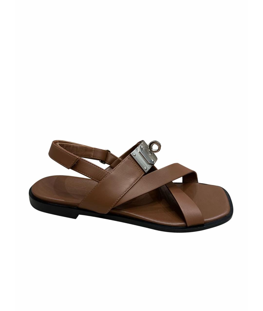 HERMES Коричневые сандалии, фото 1