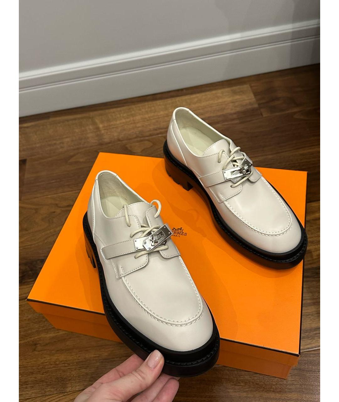 HERMES Белые ботинки, фото 8