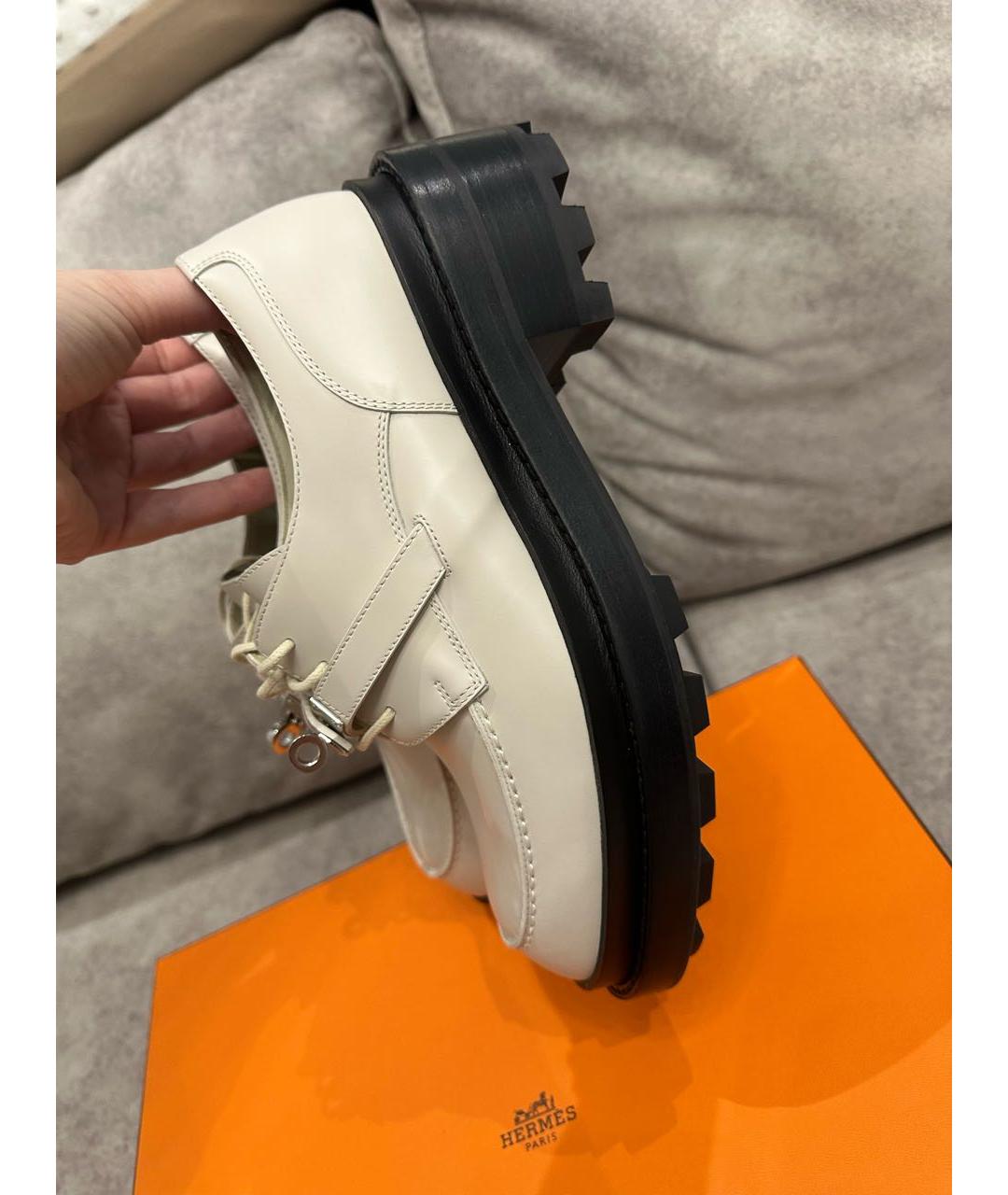 HERMES Белые ботинки, фото 5
