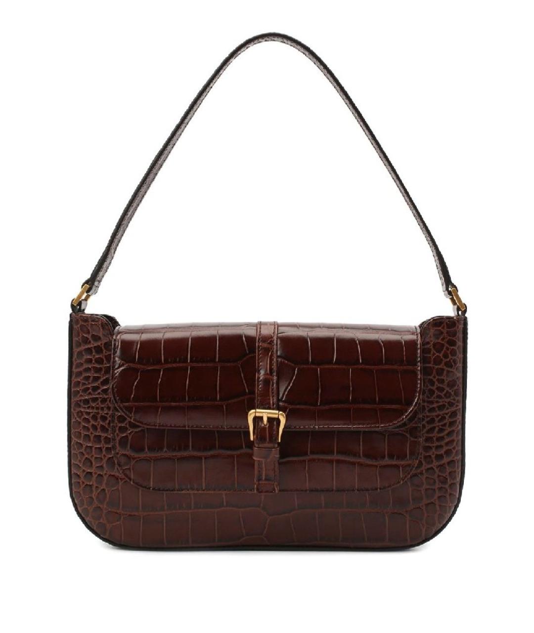 BY FAR Коричневая кожаная сумка с короткими ручками, фото 6