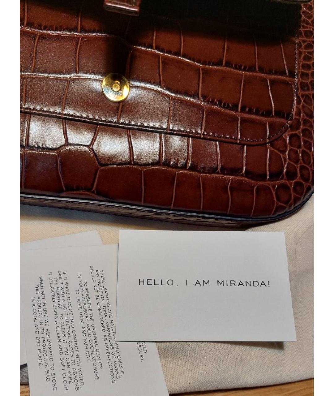 BY FAR Коричневая кожаная сумка с короткими ручками, фото 2