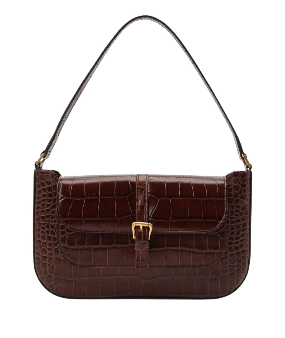 BY FAR Коричневая кожаная сумка с короткими ручками, фото 1