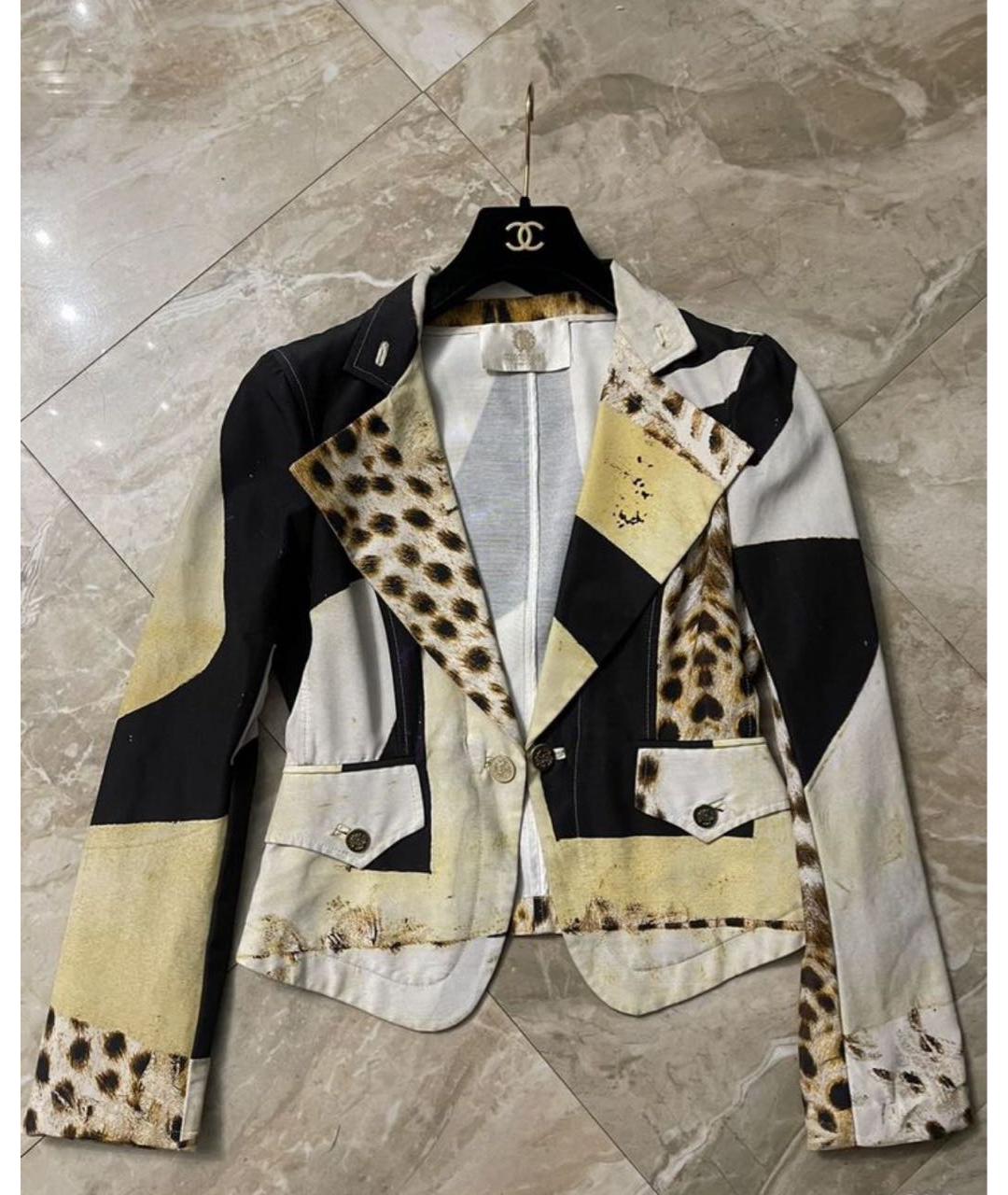 ROBERTO CAVALLI Бежевый хлопковый жакет/пиджак, фото 4