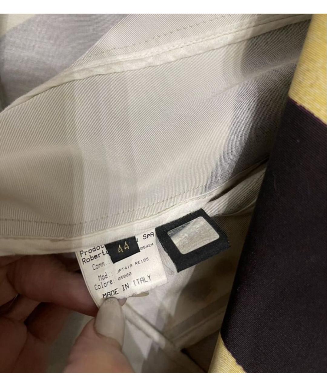 ROBERTO CAVALLI Бежевый хлопковый жакет/пиджак, фото 3