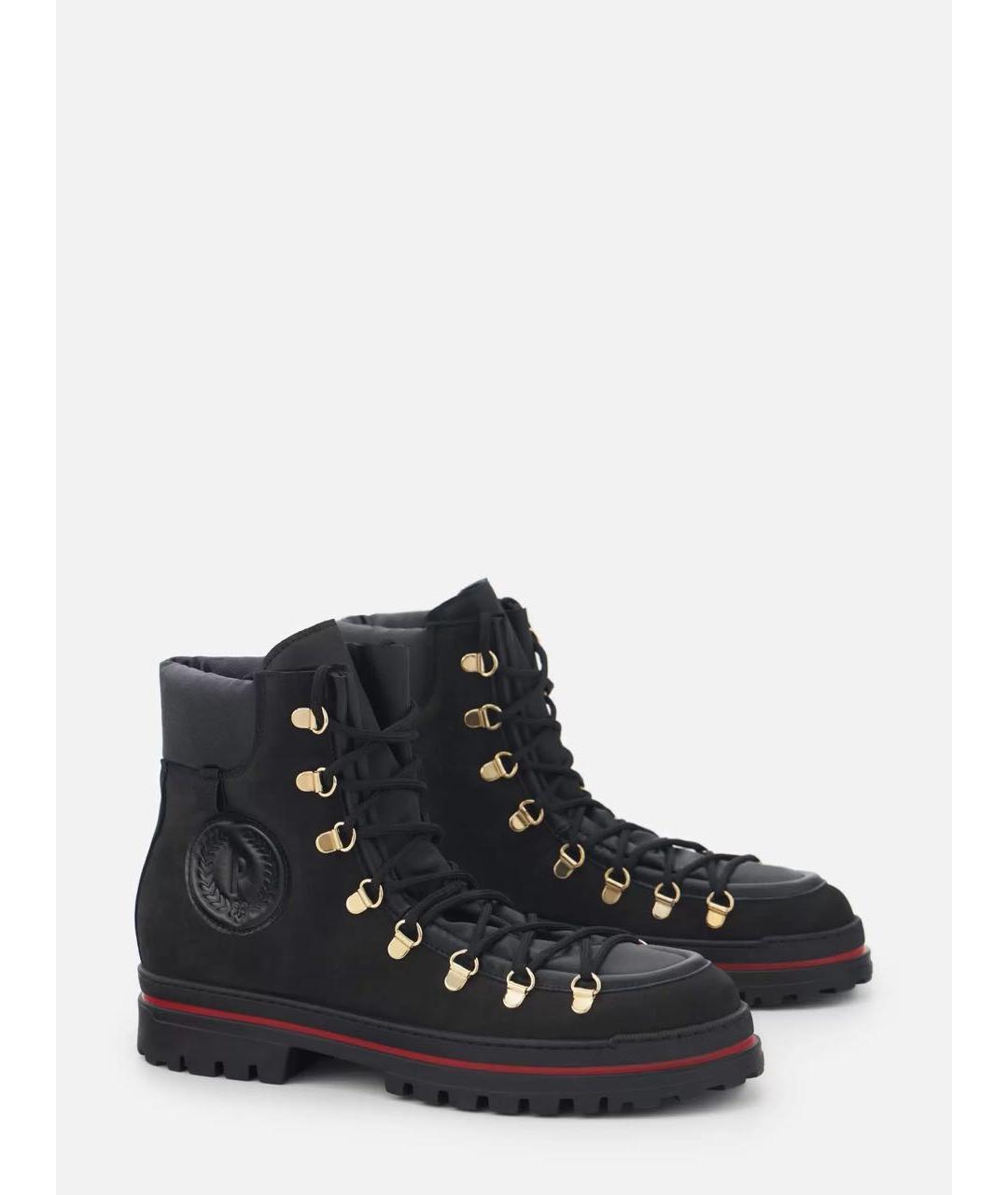 POLLINI Черные нубуковые ботинки, фото 2