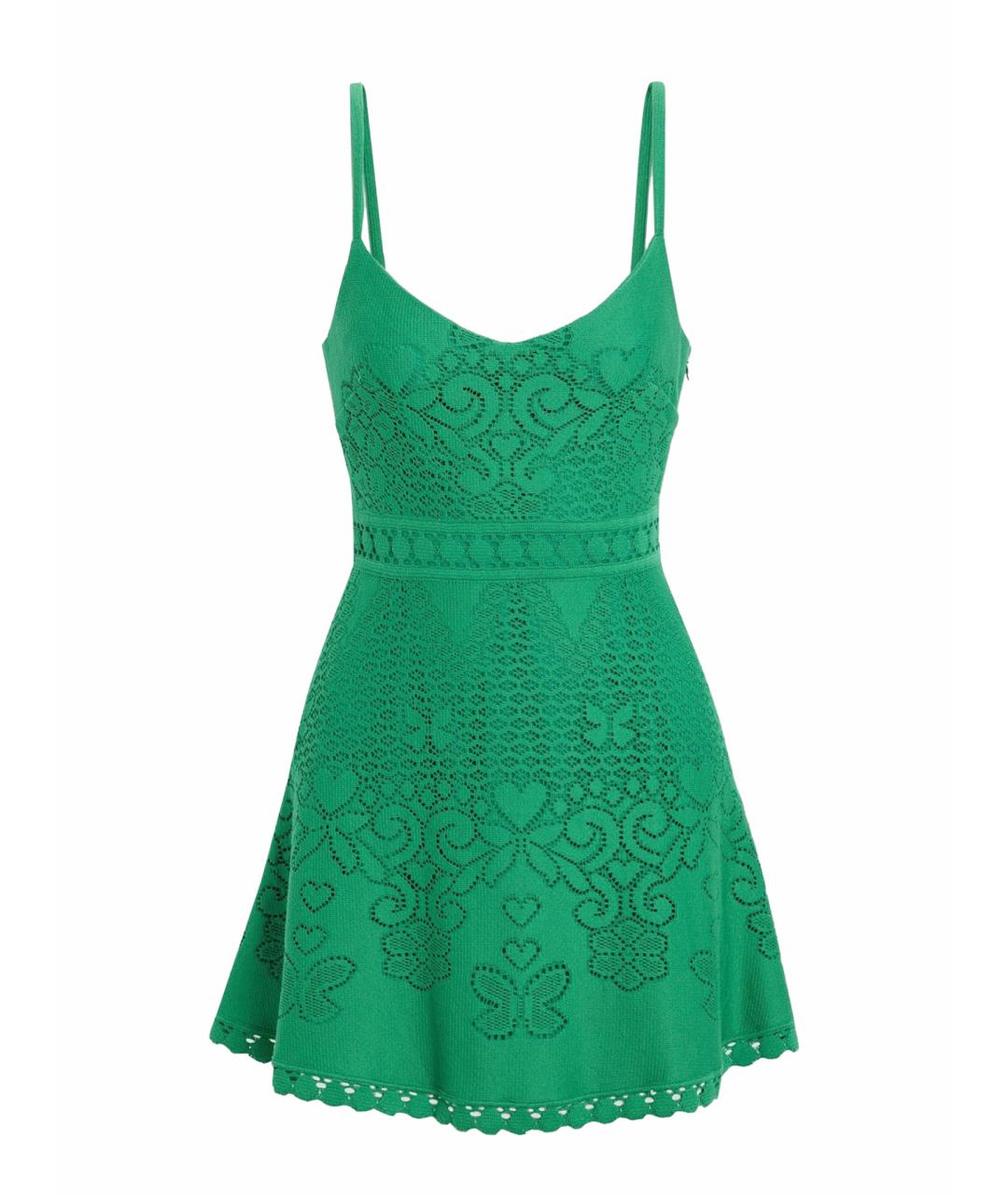 VALENTINO Зеленые хлопковое коктейльное платье, фото 1