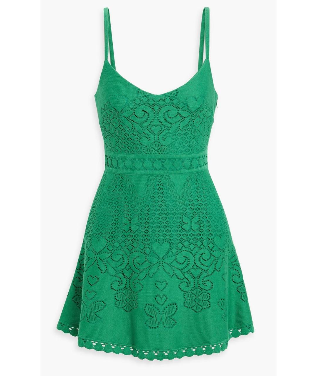 VALENTINO Зеленые хлопковое коктейльное платье, фото 4