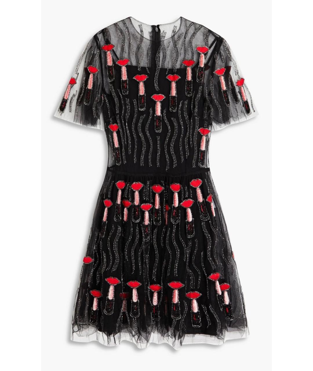 VALENTINO Черное полиамидовое коктейльное платье, фото 5