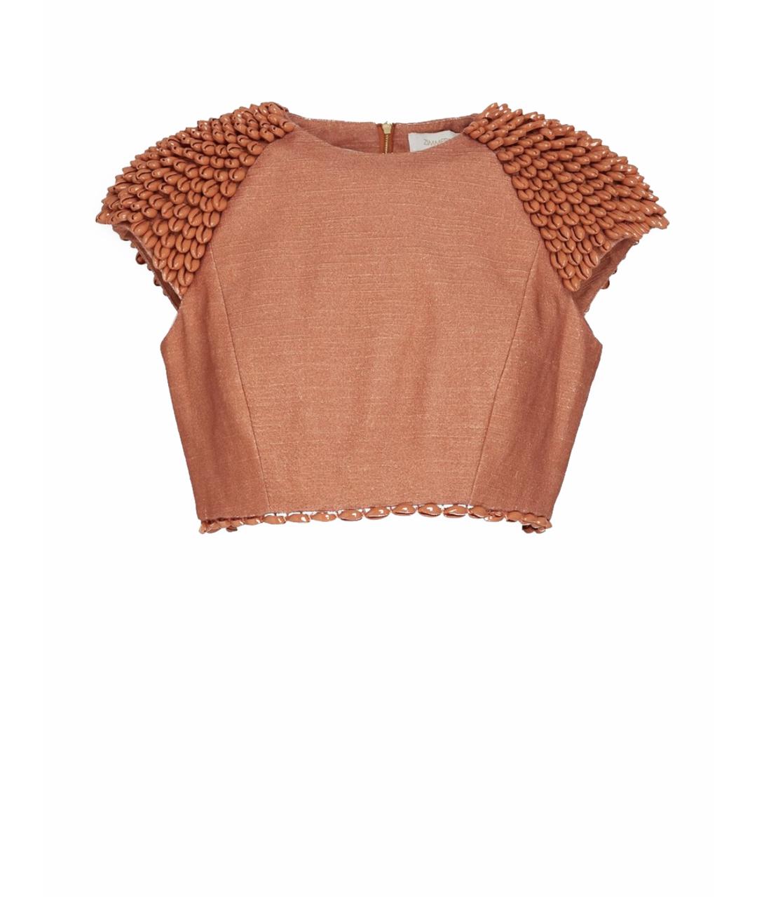 ZIMMERMANN Коричневая хлопковая блузы, фото 1