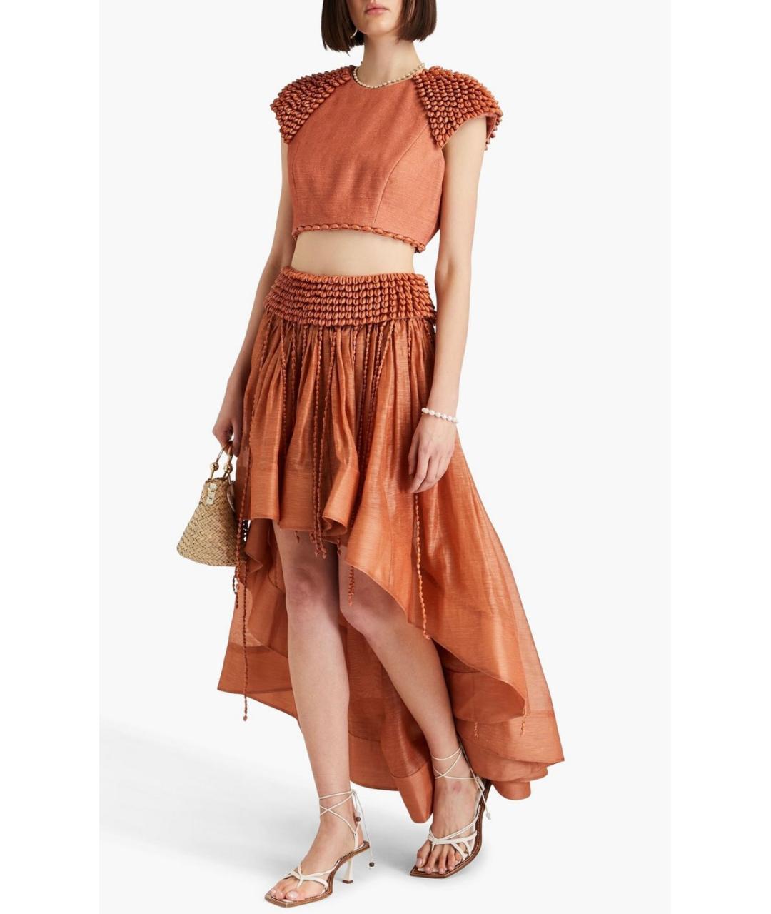 ZIMMERMANN Коричневая хлопковая блузы, фото 2