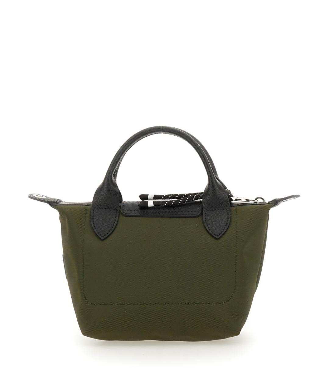 LONGCHAMP Зеленая тканевая сумка с короткими ручками, фото 2