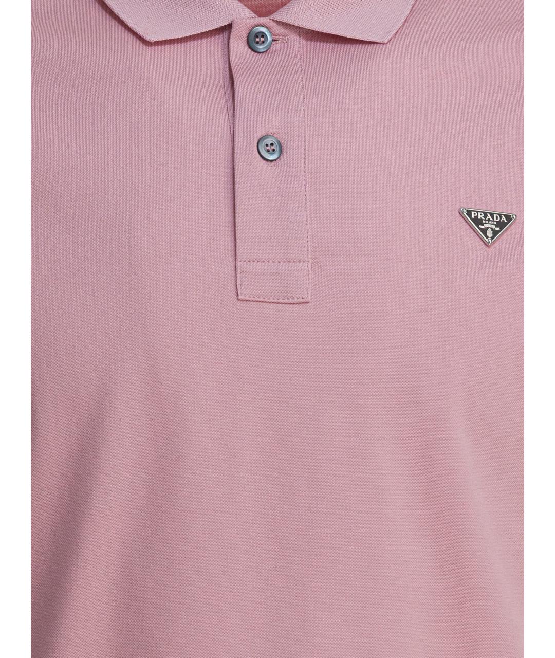 PRADA Розовое хлопковое поло с коротким рукавом, фото 3