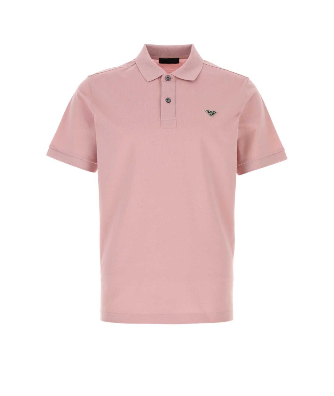 PRADA Розовое хлопковое поло с коротким рукавом, фото 1