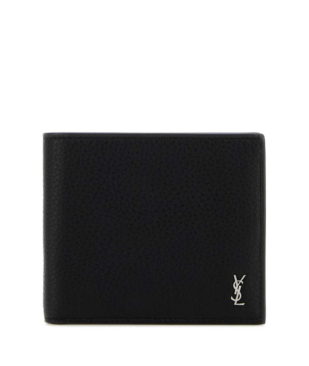 SAINT LAURENT Черный кожаный кошелек, фото 1