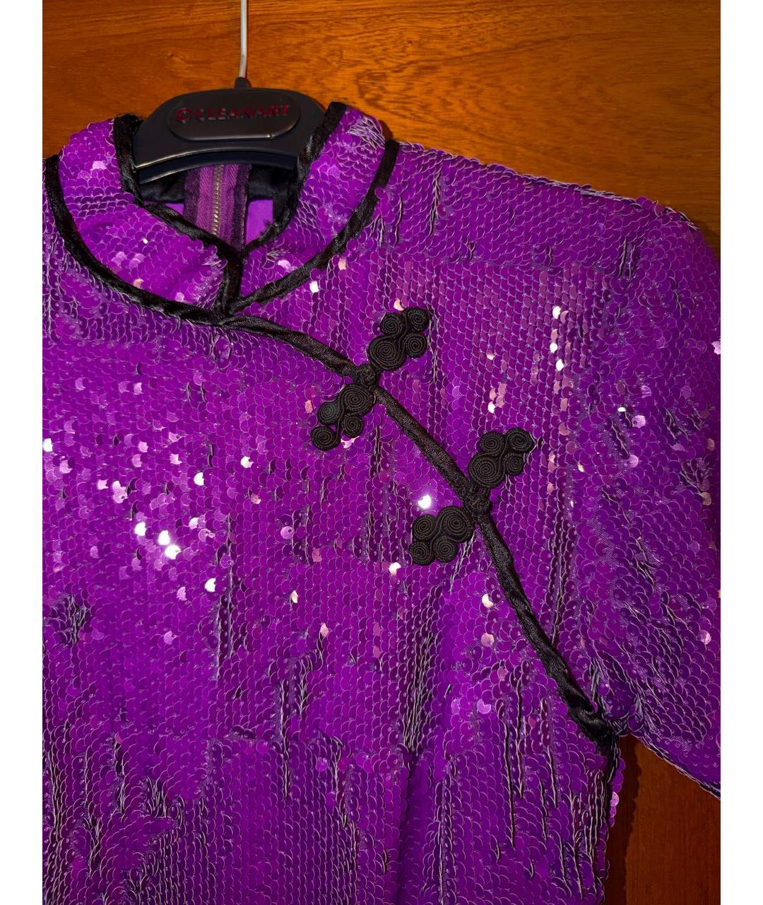 KALMANOVICH Фиолетовое полиэстеровое коктейльное платье, фото 4