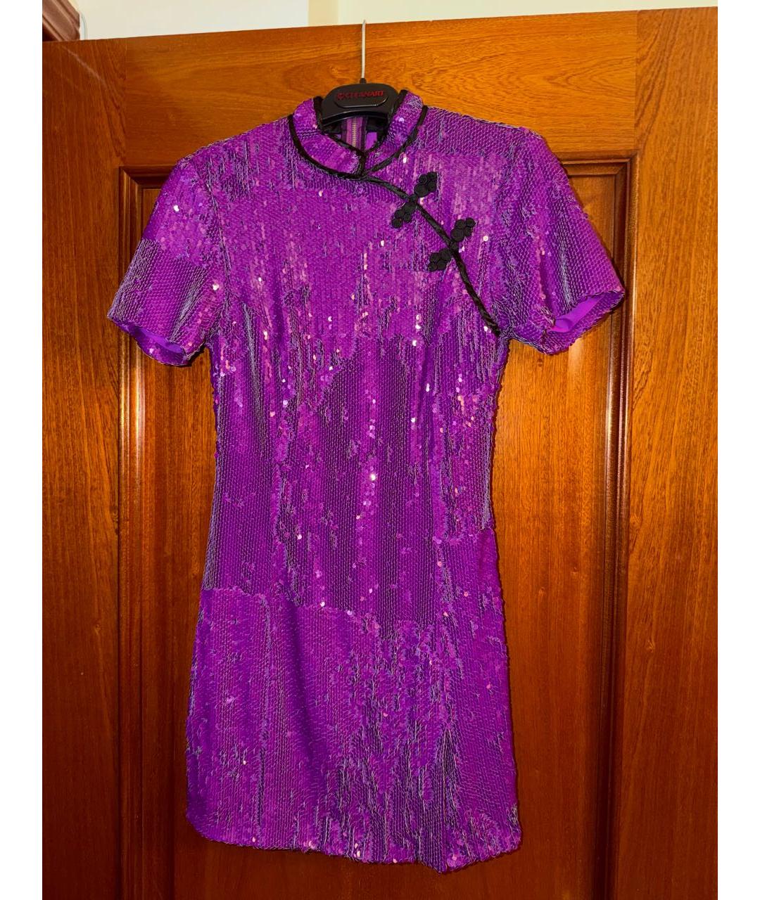 KALMANOVICH Фиолетовое полиэстеровое коктейльное платье, фото 7