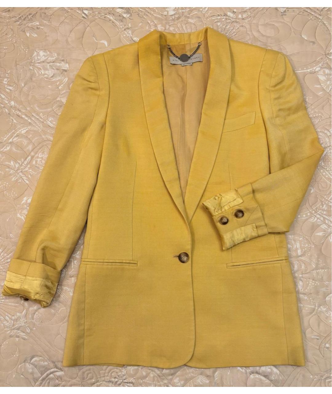 STELLA MCCARTNEY Желтый льняной жакет/пиджак, фото 5