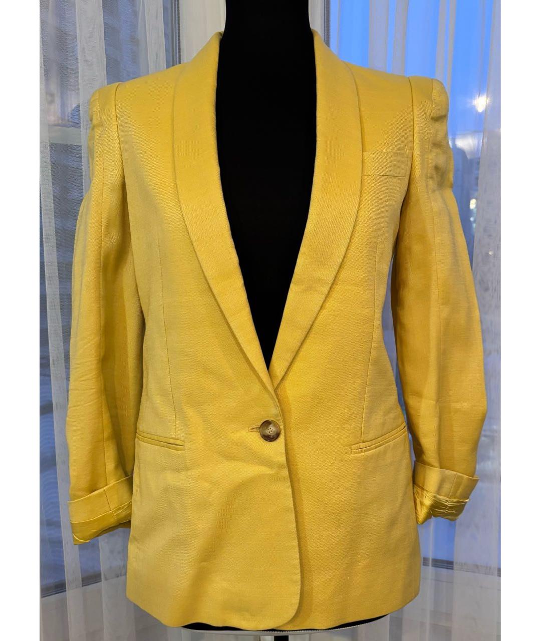STELLA MCCARTNEY Желтый льняной жакет/пиджак, фото 9