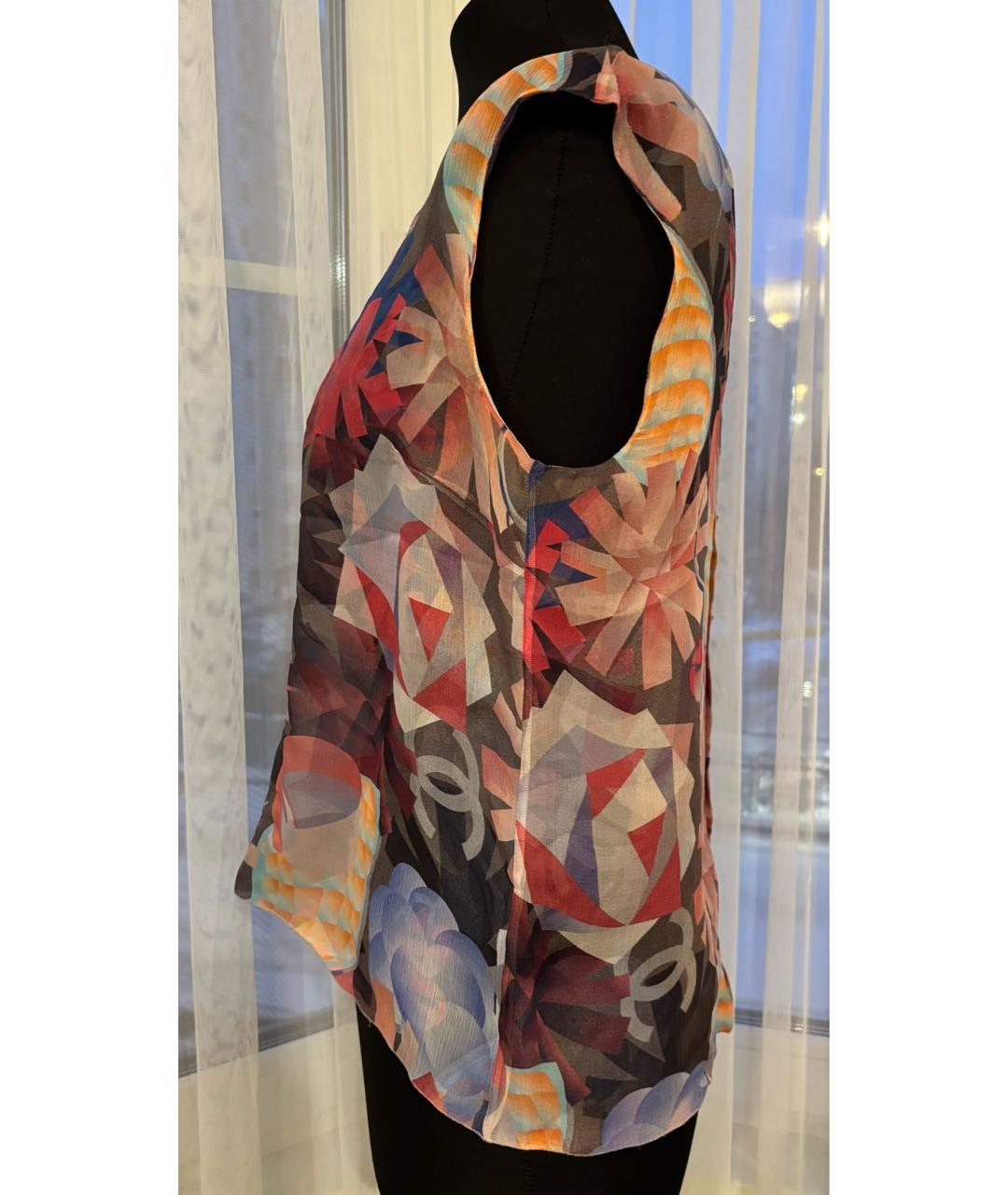 CHANEL Мульти шелковая блузы, фото 3