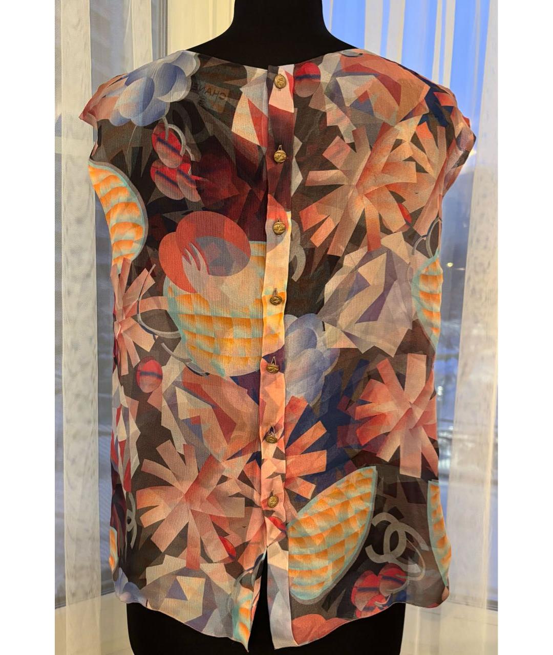 CHANEL Мульти шелковая блузы, фото 4