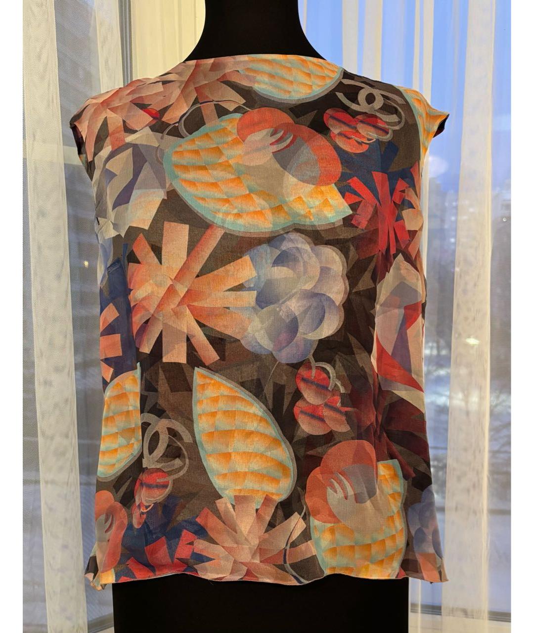 CHANEL Мульти шелковая блузы, фото 9