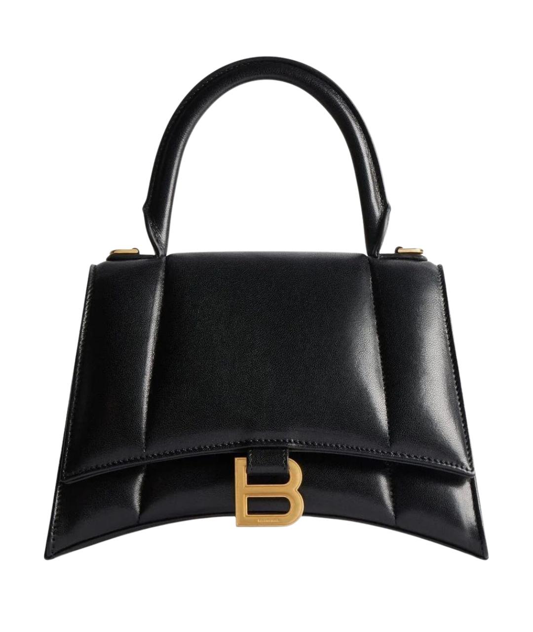 BALENCIAGA Черная кожаная сумка с короткими ручками, фото 1