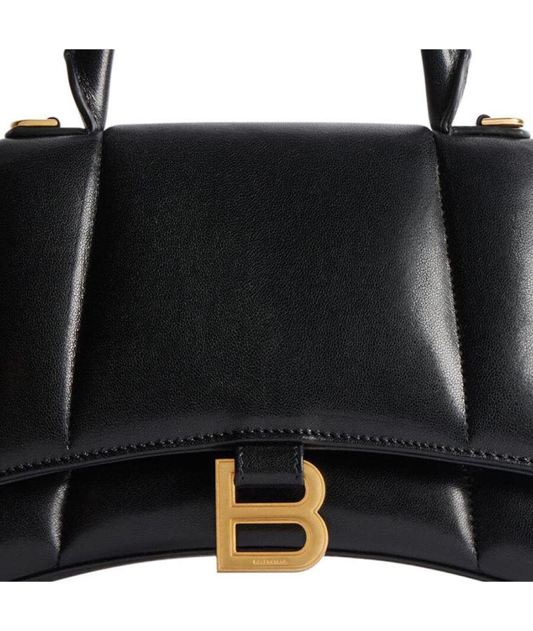 BALENCIAGA Черная кожаная сумка с короткими ручками, фото 5