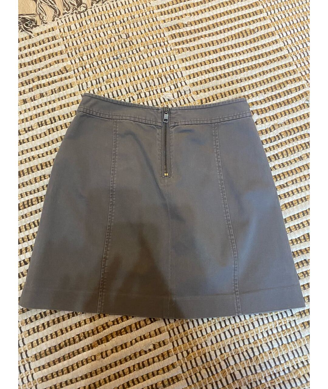 ARMANI EXCHANGE Серая хлопко-эластановая юбка мини, фото 2