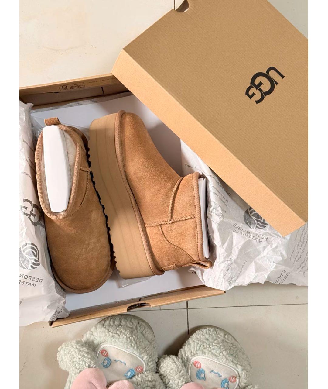 UGG AUSTRALIA Бежевые замшевые полусапоги, фото 2