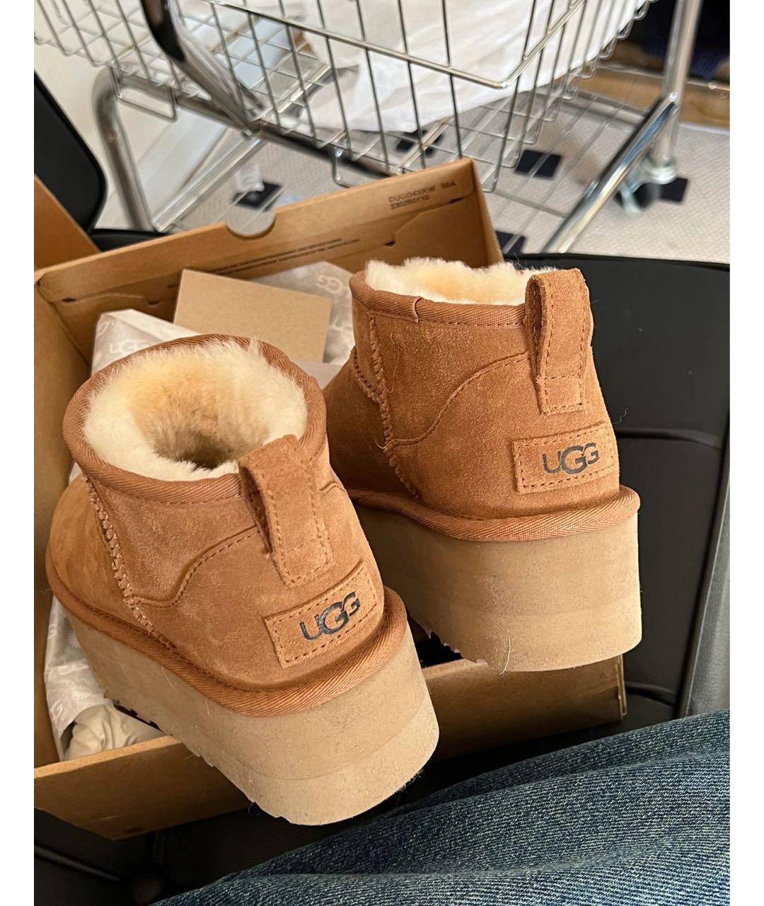 UGG AUSTRALIA Бежевые замшевые полусапоги, фото 4