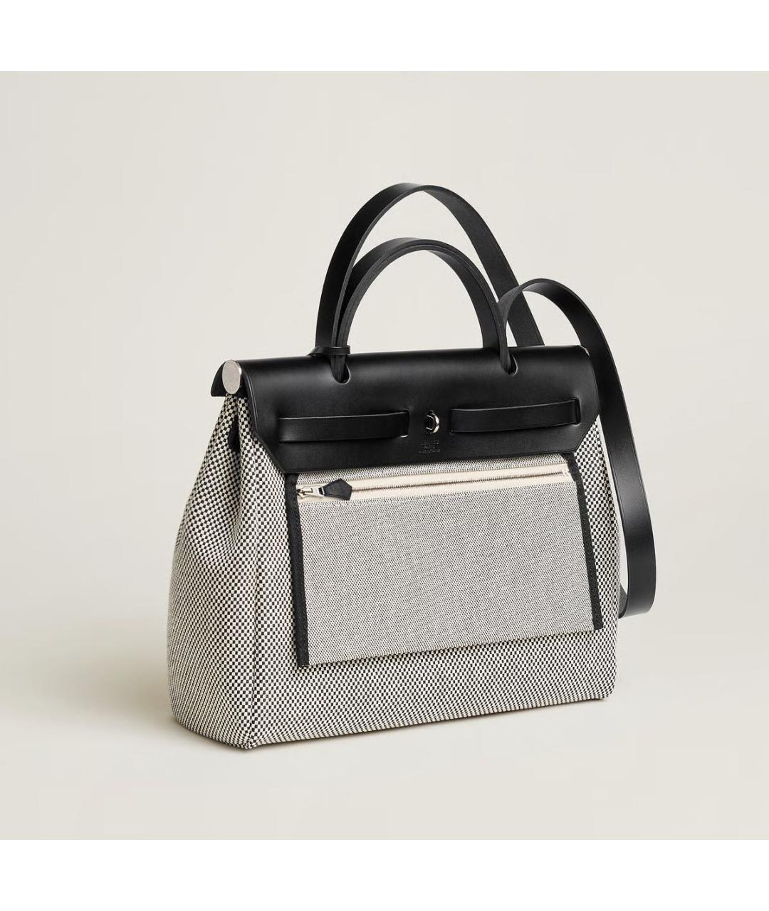 HERMES Серая тканевая сумка через плечо, фото 4