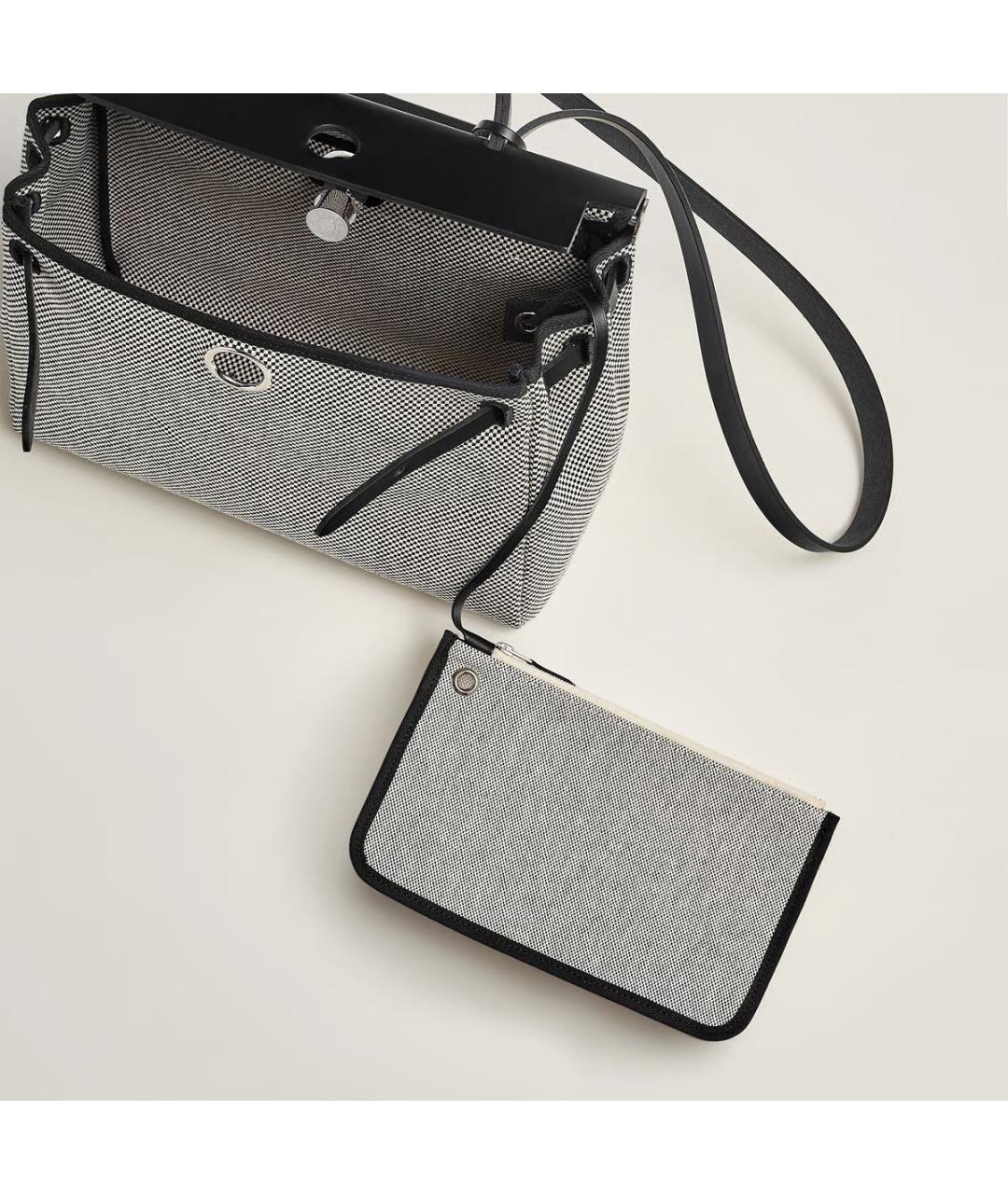 HERMES Серая тканевая сумка через плечо, фото 3