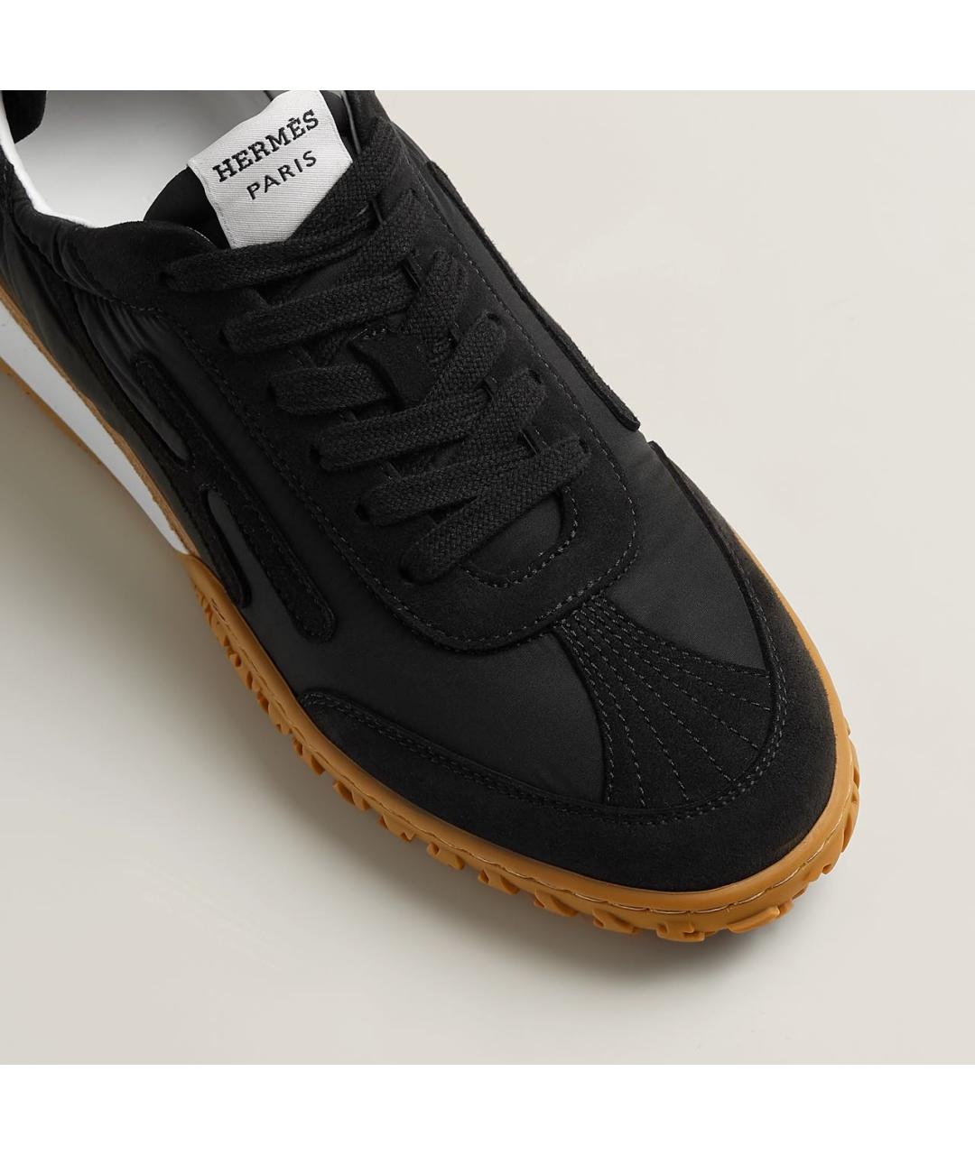 HERMES Черные кожаные кроссовки, фото 5