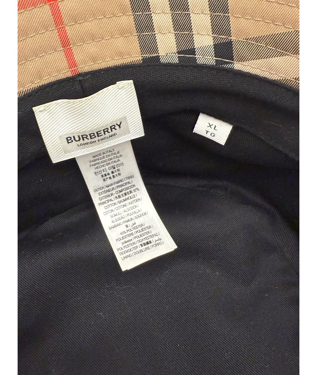 BURBERRY Коричневая хлопковая панама, фото 5