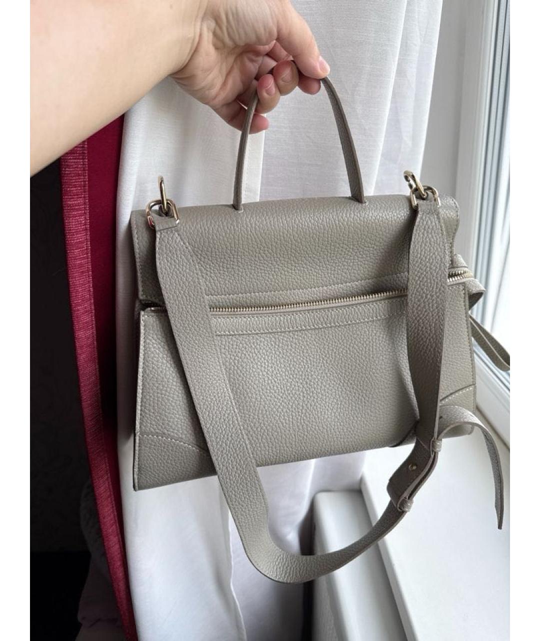 FURLA Серая кожаная сумка через плечо, фото 5