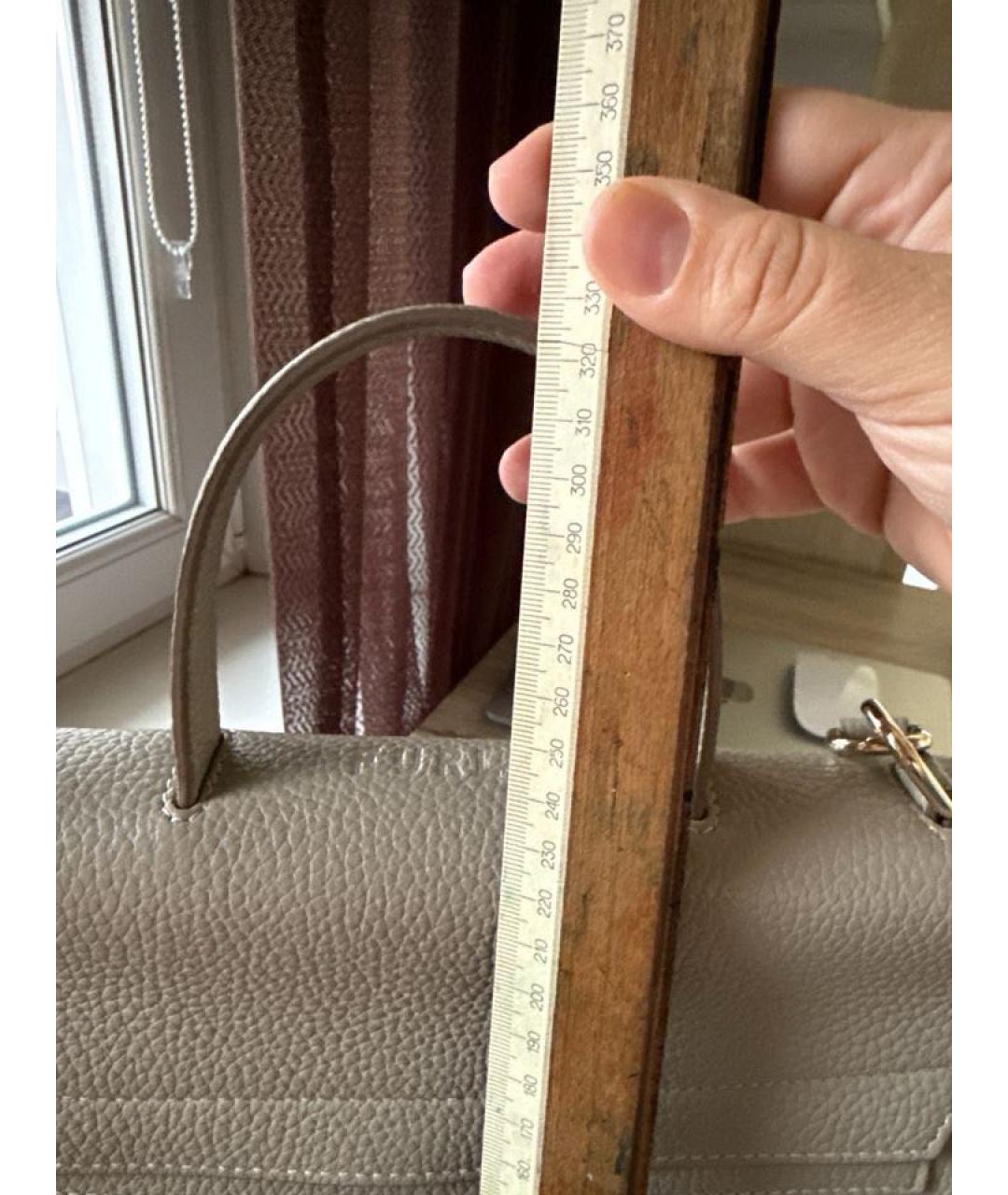 FURLA Серая кожаная сумка через плечо, фото 7