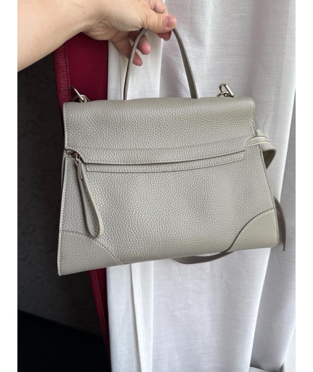 FURLA Серая кожаная сумка через плечо, фото 9
