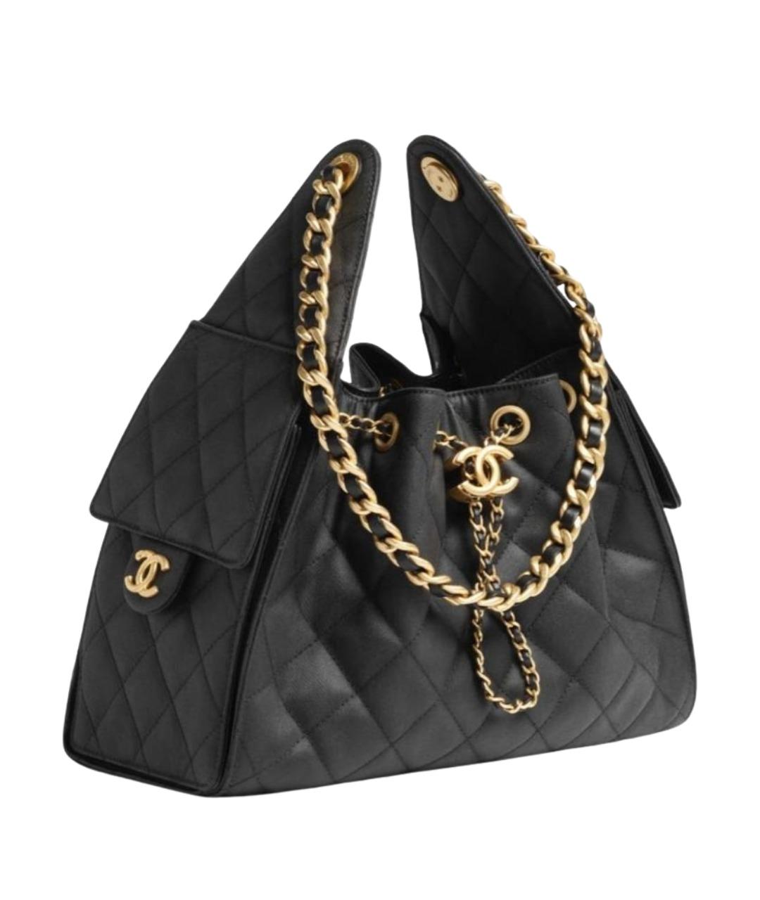 CHANEL Черная кожаная сумка тоут, фото 1