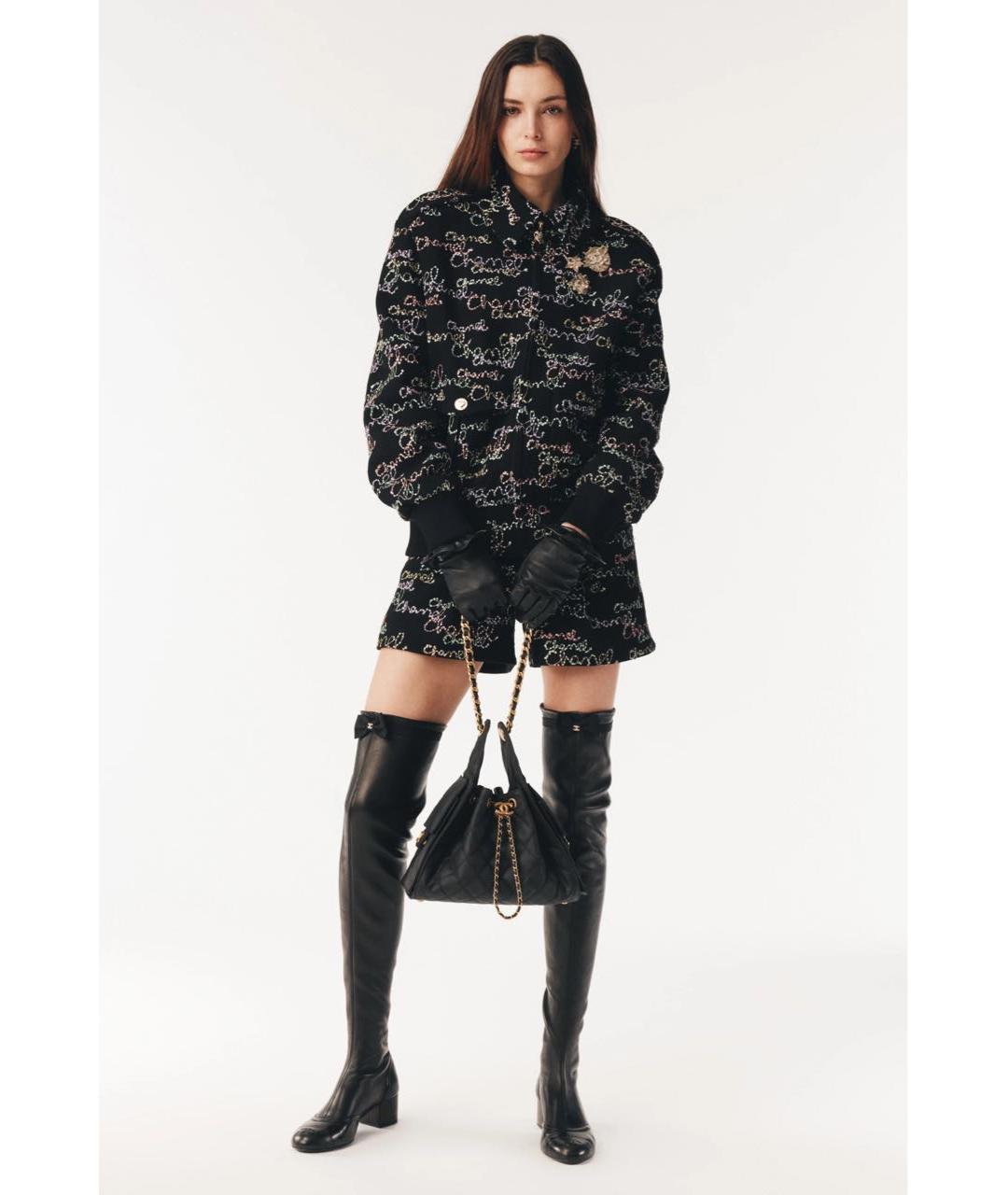 CHANEL Черная кожаная сумка тоут, фото 4