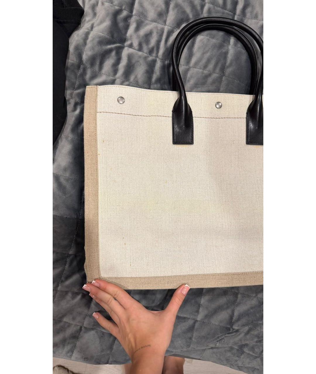 SAINT LAURENT Бежевая пляжная сумка, фото 2