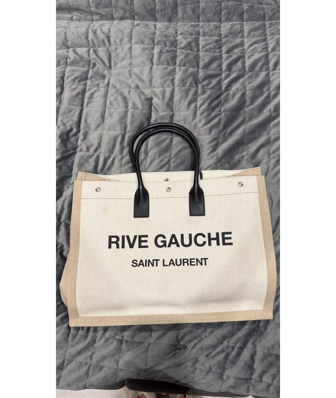 SAINT LAURENT Бежевая пляжная сумка, фото 4